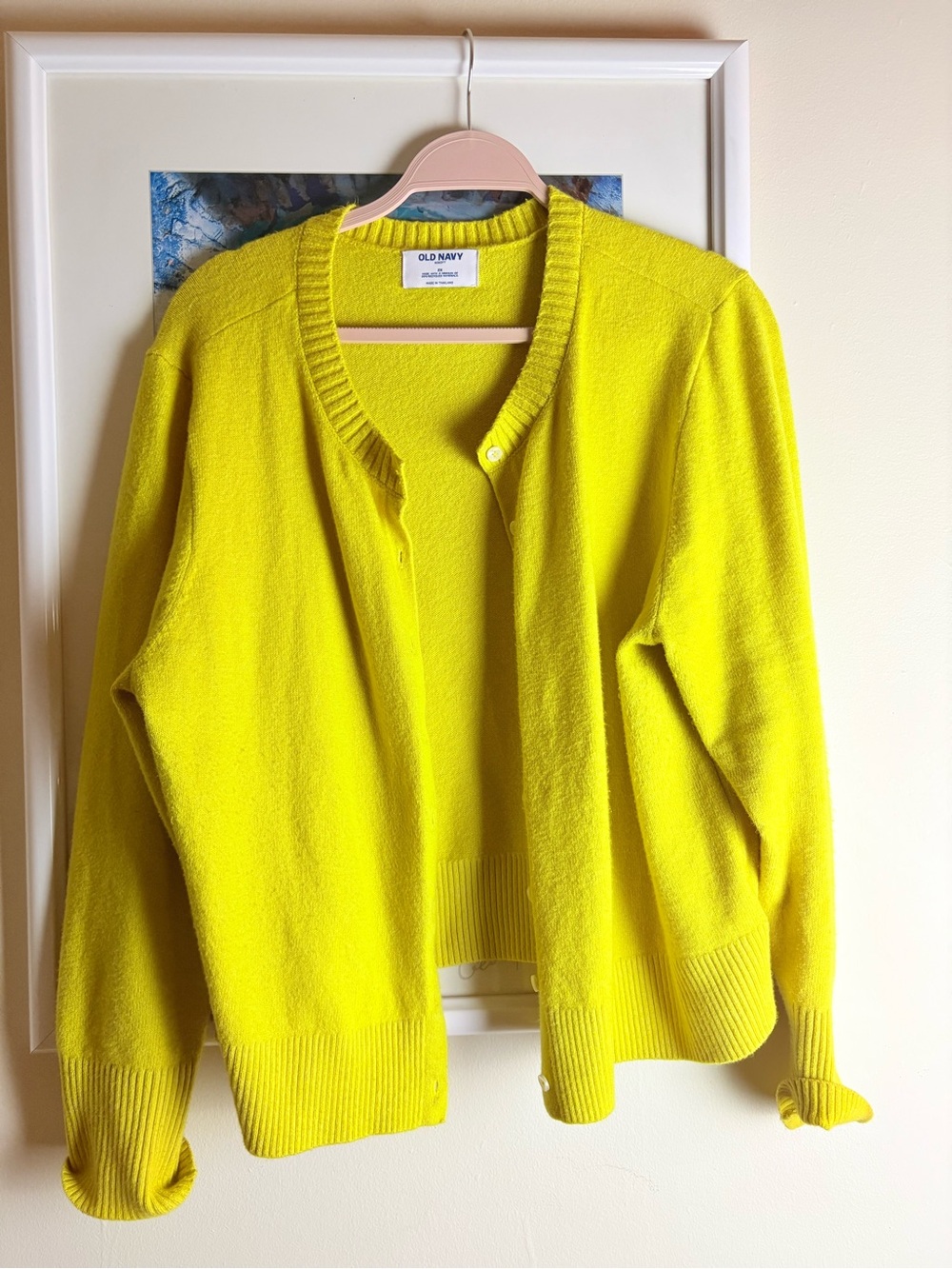 Old Navy Neon Yellow Open-Front Cardigan